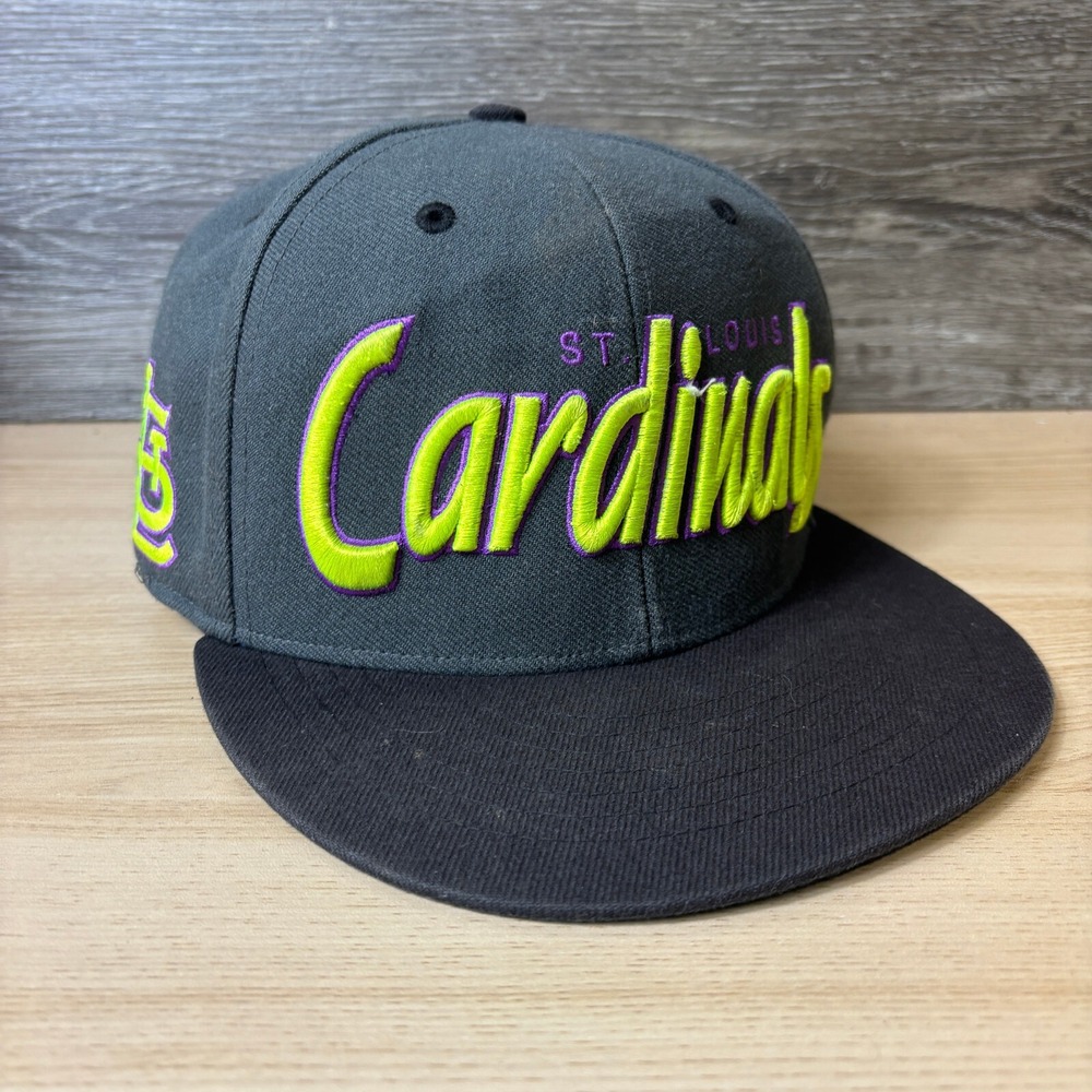 St Louis Cardinals Hat Cap Snap Back Gray Neon MLB Baseball '47